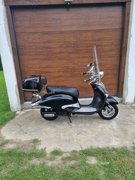 Skuter Retro 50 4t Chromy Czarny Połysk Szyba KUFER Dowóz Polecam!!!