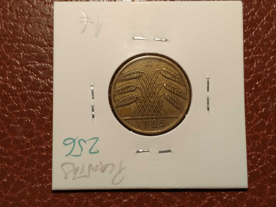 256 Alemanha - moeda de 10 reichspfennig de 1925 A (plantas)