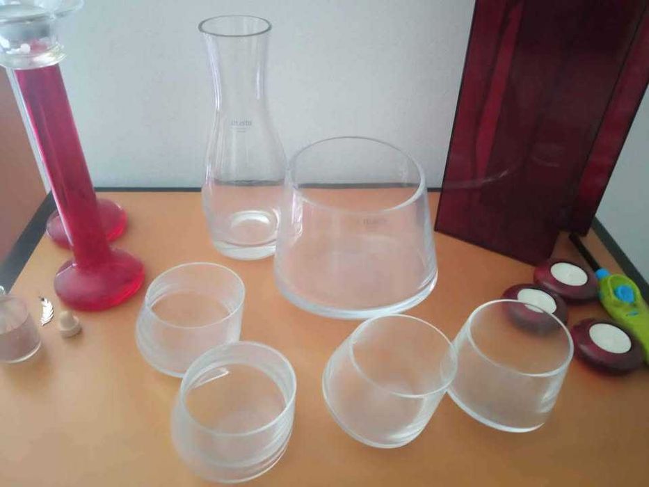 Serviço copos whisky e taça para gelo