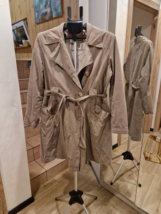 Płaszcz damski prochowiec khaki