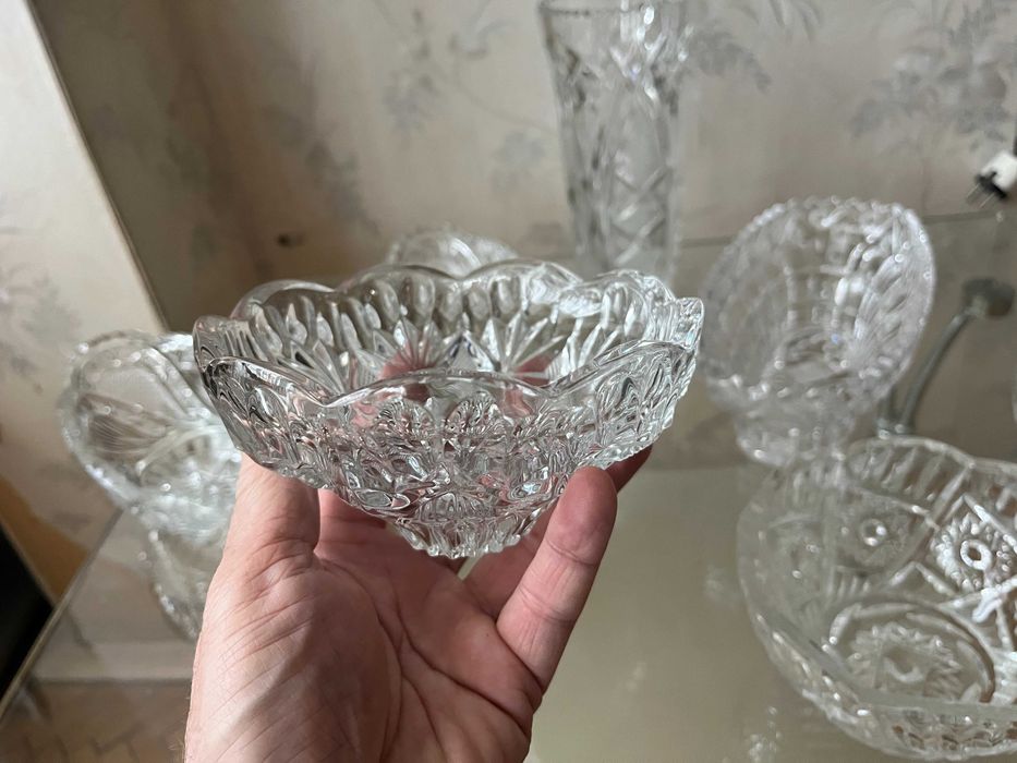 Вазы, салатники, ладьи хрусталь СССР.