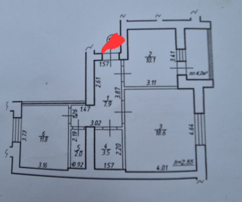 Двокімнатна квартира в зданому будинку!