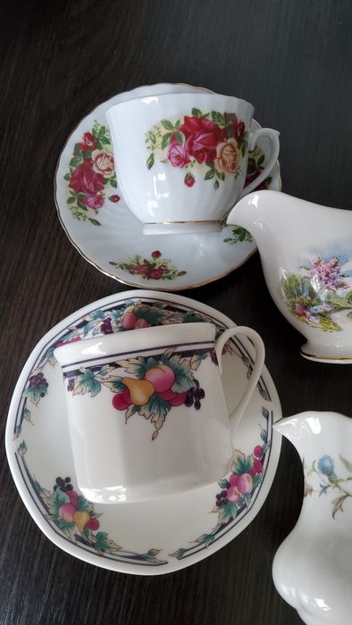 Чайна пара чашка, чайне тріо Royal Doulton Albert