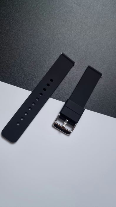 Bransoleta unisex ULLCHRO z gumy ze stalowym zapięciem w kolorze srebr