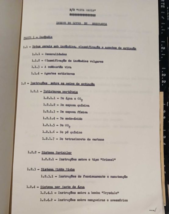 "Livro de Segurança" do N/M "Rita Maria" da S.G. - Sociedade Geral