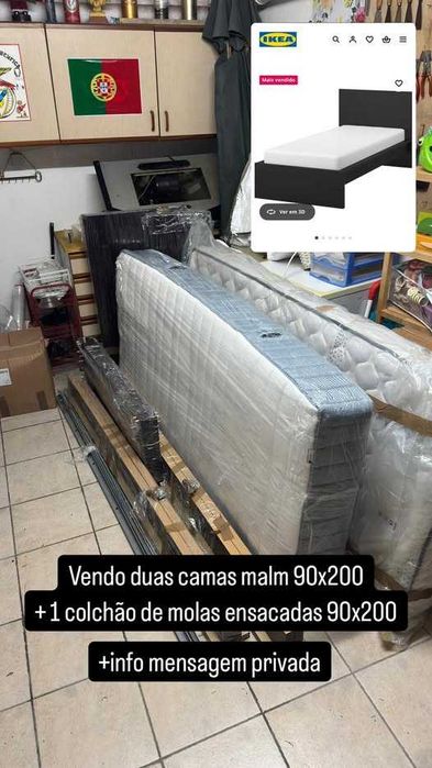 Duas camas ikea Malm 200x90 NOVAS