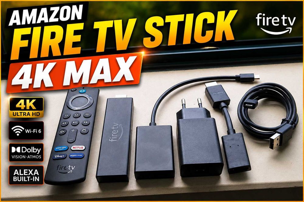 Amazon Fire TV Stick 4K Max - Como novo + Adaptador Ethernet
