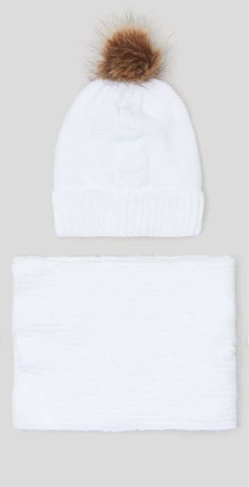 Біла шапка шарф 1,5 -2,5 роки