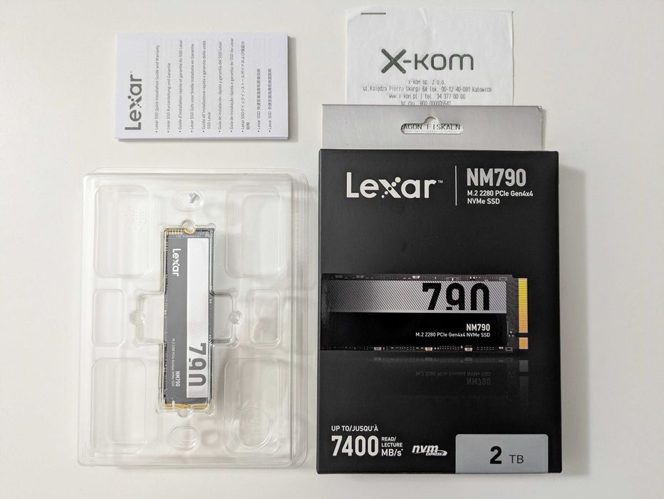Gamingowy Dysk SSD 2TB 7400 MB/s Lexar M.2 PCIe Gen4 NVMe NM790 Gwarancja 2 Lata