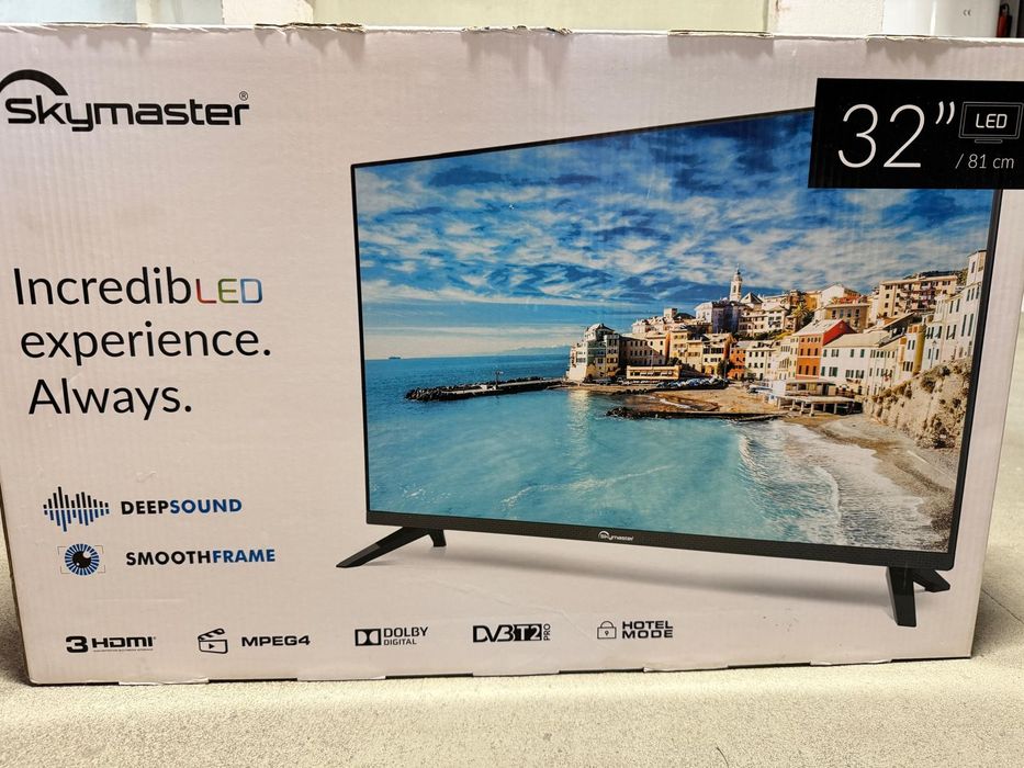 Tytuł: Telewizor Skymaster 32" LED – DVB-T2, 3x HDMI, komplet + pilot