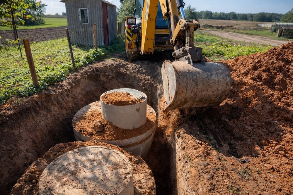 Копка септика під ключ. Каналізація с бетонних кілець від виробника