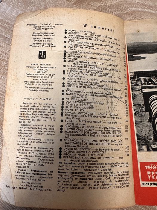 Młody technik 1970 numer 11