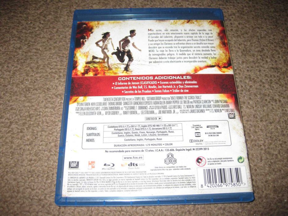 Blu-Ray "Maze Runner: Provas de Fogo"
