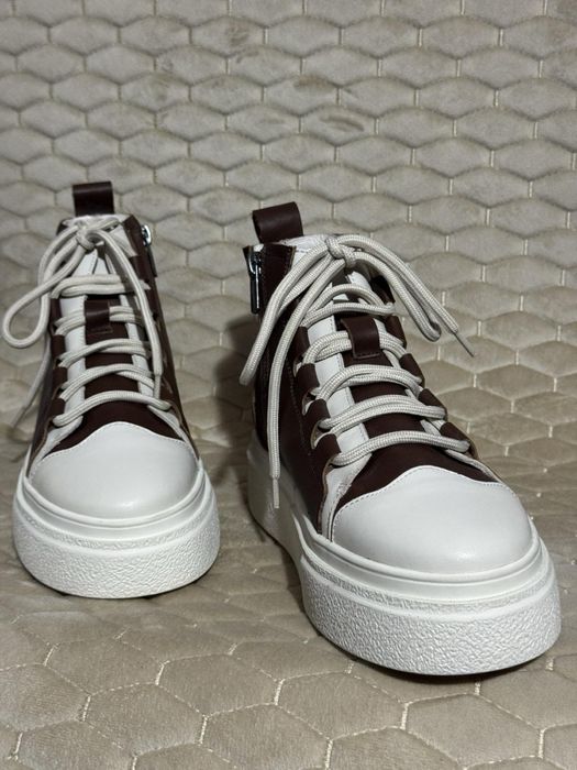 Шкіряні теплі кеди черевики