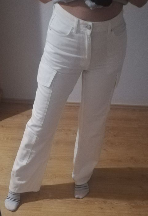 NOWE Białe Jeansy Sinsay High Waist Wide Leg, rozmiar 36