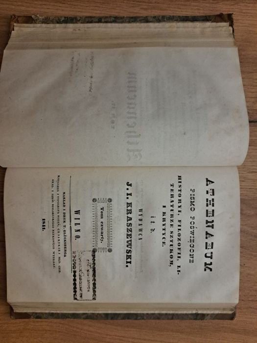 Athenaeum pismo poświęcone historii literaturze sztukom krytyce itp. J
