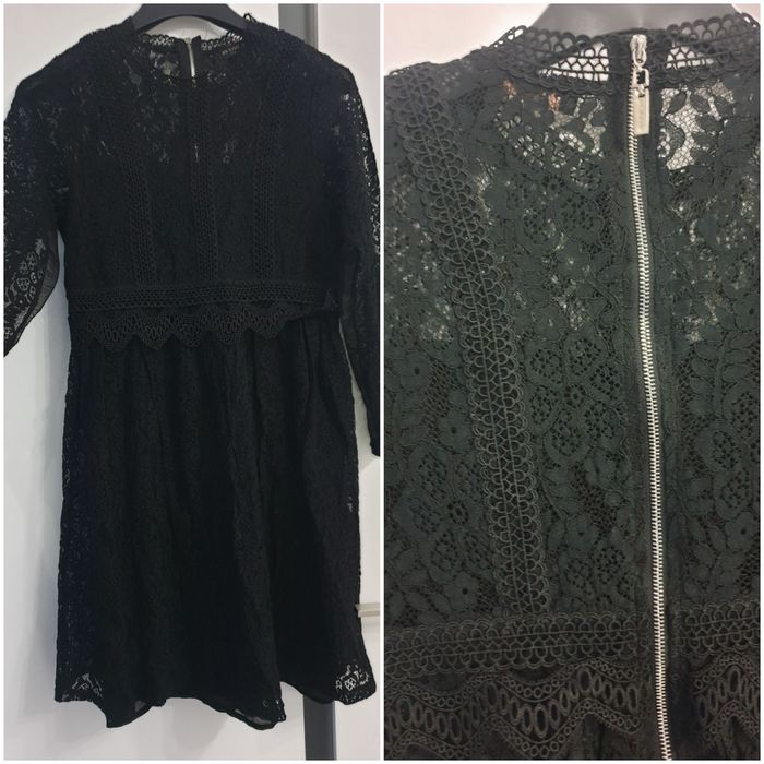 Elegancka czarna koronkowa sukienka roz M-L