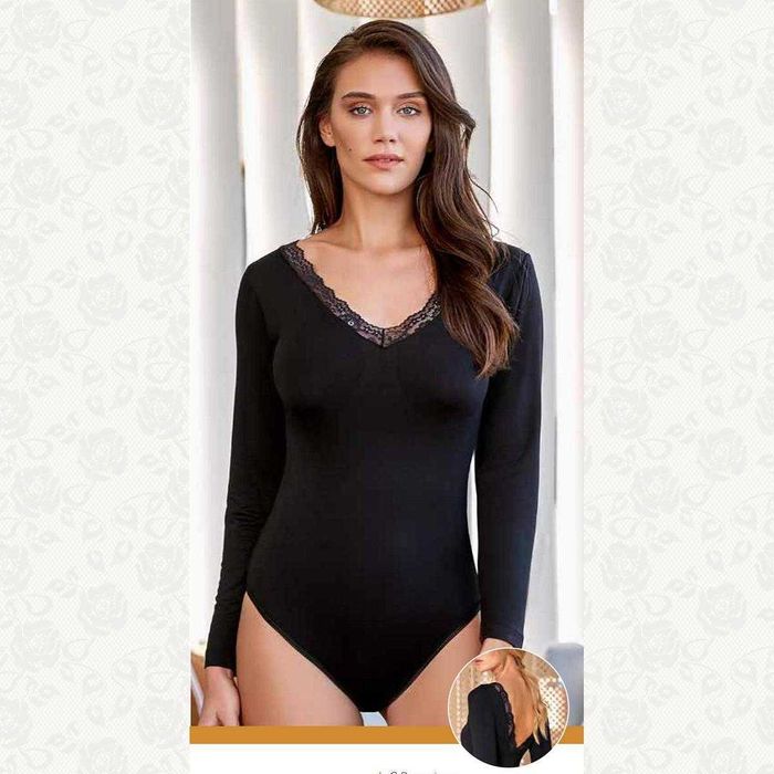 Боди с длинным рукавом, бренд: BERRAK цвет черный, ХЛ