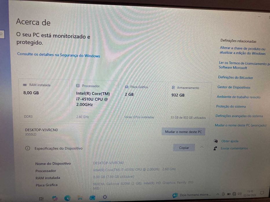 Portátil ASUS X555L