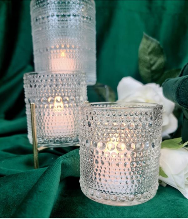 Świecznik szklany duży 12szt