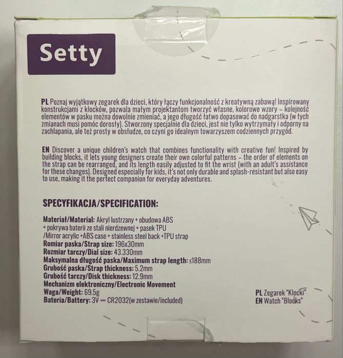 Zegarek dziecięcy Setty Klocki kolorowy cyfrowy LCD