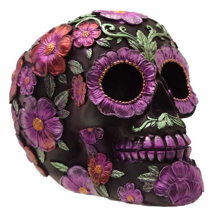Caveira Decorativa Dia dos Mortos (Floral)