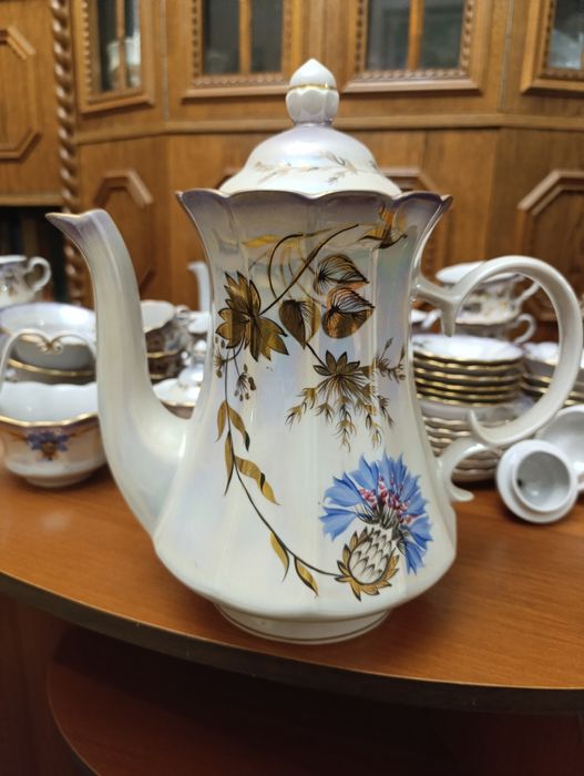 Кавово-чайний сервіз «Волошки» порцеляновий Коростень