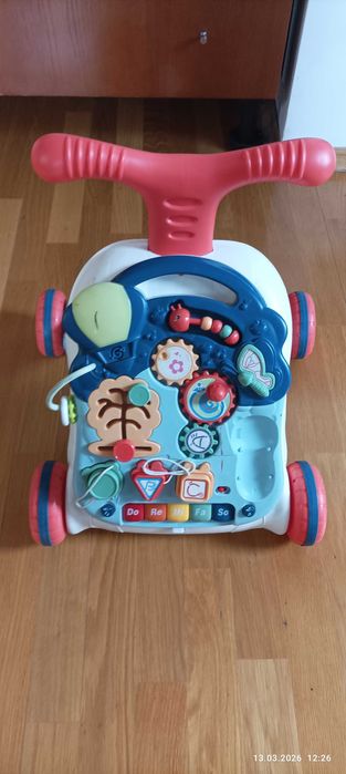 Chodzik pchacz 2w1 + stolik edukacyjny – gra, stan dobry