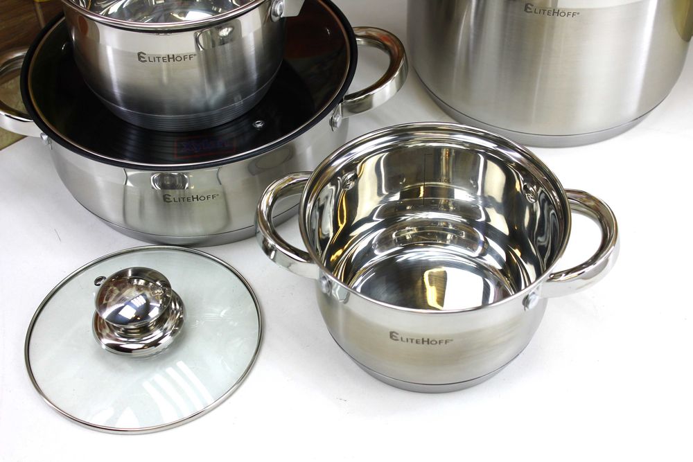 Zestaw Garnków i Patelni – 12 Elementów, Ciężkie, Eleganckie, Indukcja