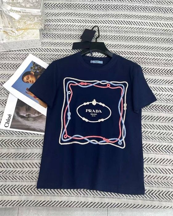 Нова модна синя футболка прада Prada