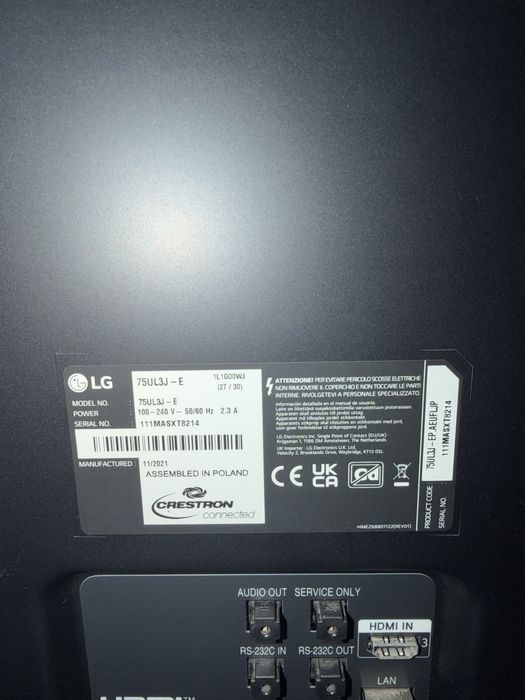 TV LG 75” polegadas