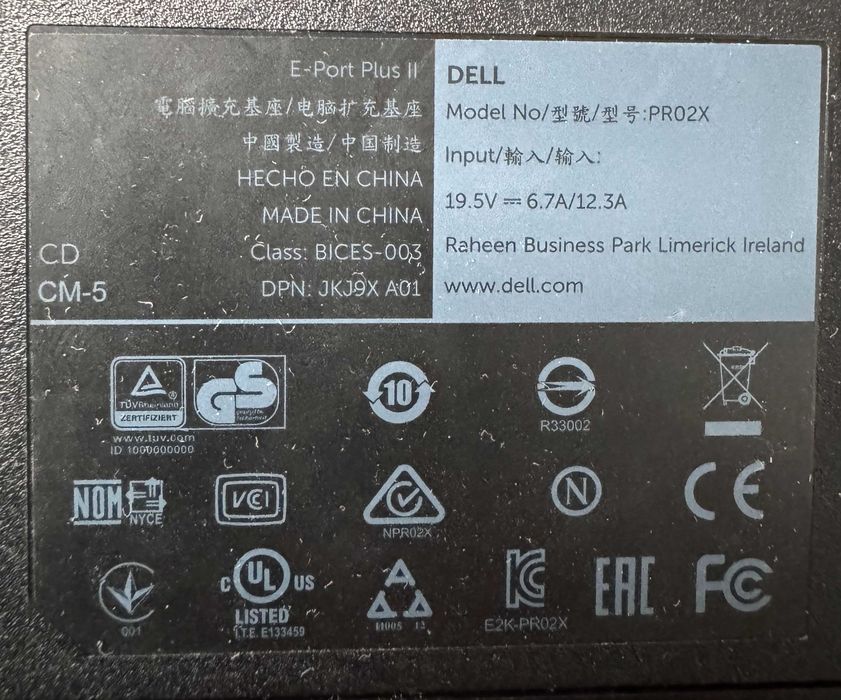 Док-станція для ноутбука TOSHIBA PA5116E-1PRP Dell PR02x