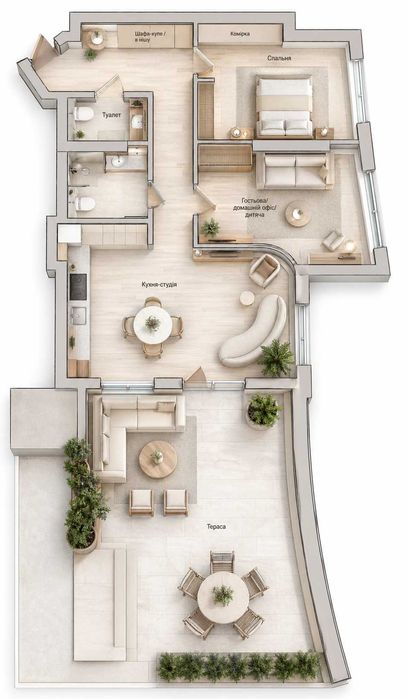 Квартира мрії у Львові: 2 кімнати, тераса, 85,7 м², ЖК Парус City