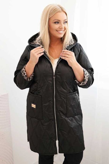 Pikowane Kurtki Damskie Plus Size Panterka Kolory