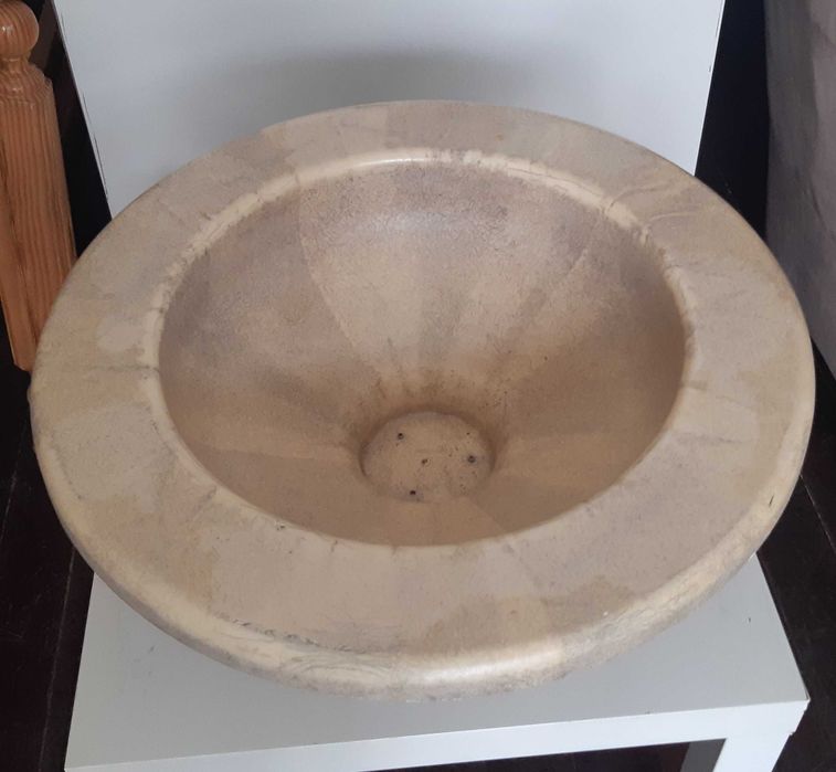 Grande Bacia Lavatório Vaso Floreira Plástico Imitar Mármore