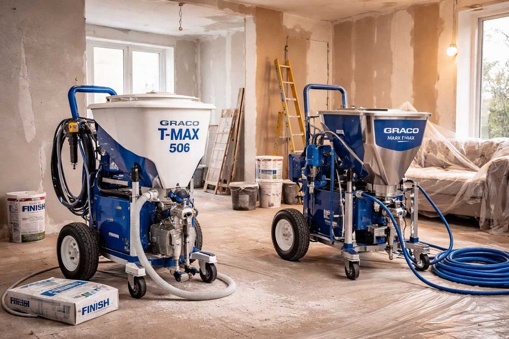 Szpachlowanie maszynowe 22zł/m2, malowanie maszyną 8zł/m2