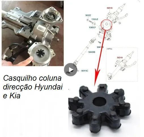 Casquilho coluna direcção Hyundai e Kia 108j2219  NOVO