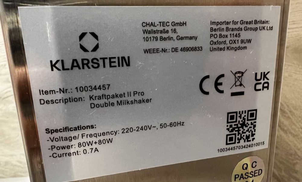 Професійний подвійний міксер для коктейлів KLARSTEIN 10034457 KRAFTPAKET
