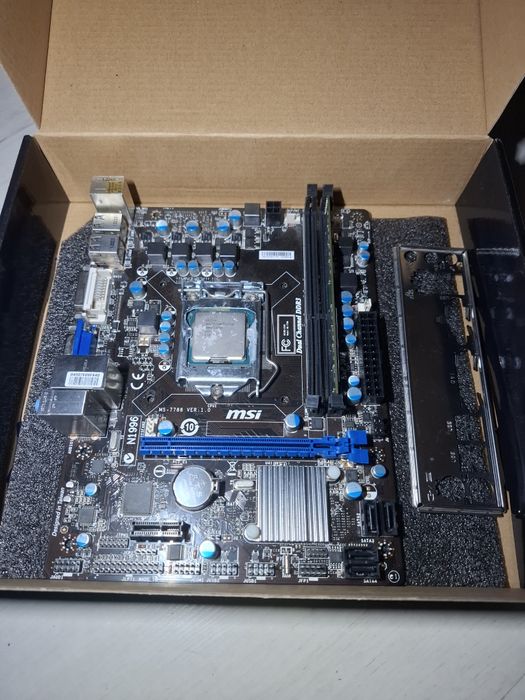 Płyta matx lga 1155 MSI H61M-P20 (G3) + ram + procesor