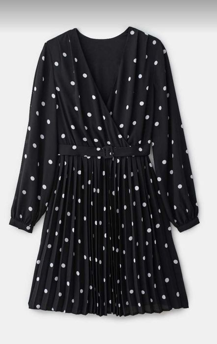 Nowa piękna kobieca plisowana sukienka w grochy Mohito L 40