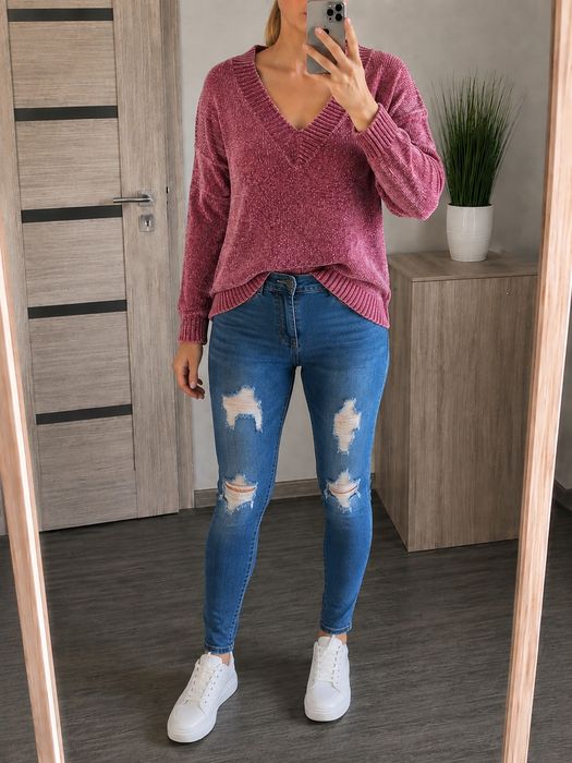 Piękny ciepły sweter Mango, gruby sweter, sweterek, sweter oversize, M