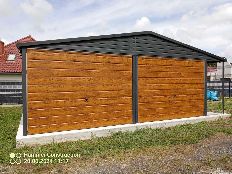 Garaż blaszany wiata. Wzmocniony PROFILAMI Producent SZYBKA REALIZACJA