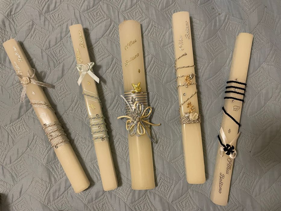 5 Velas novas de batizado