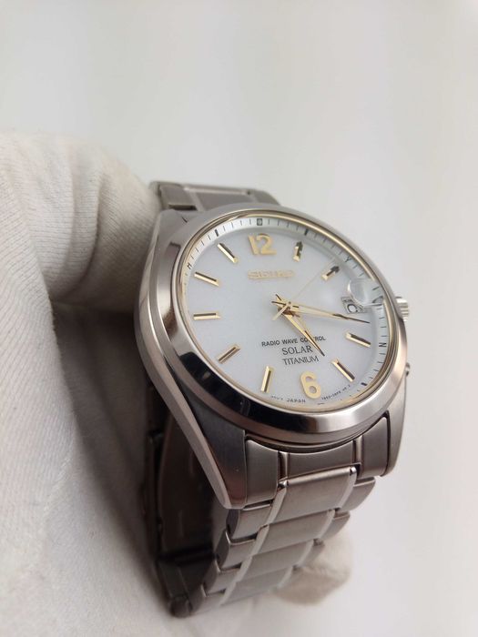 Японские мужские часы Seiko Solar SBTM227 титан, радиоконтроль, сапфир