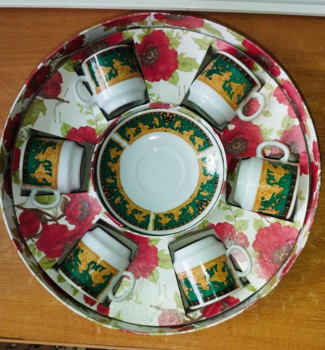 Вишуканий кавовий сервіз у грецькому стилі (6 персон)