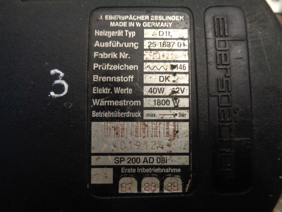 Ogrzewanie postojowe Webasto Eberspaecher D1LC 12V