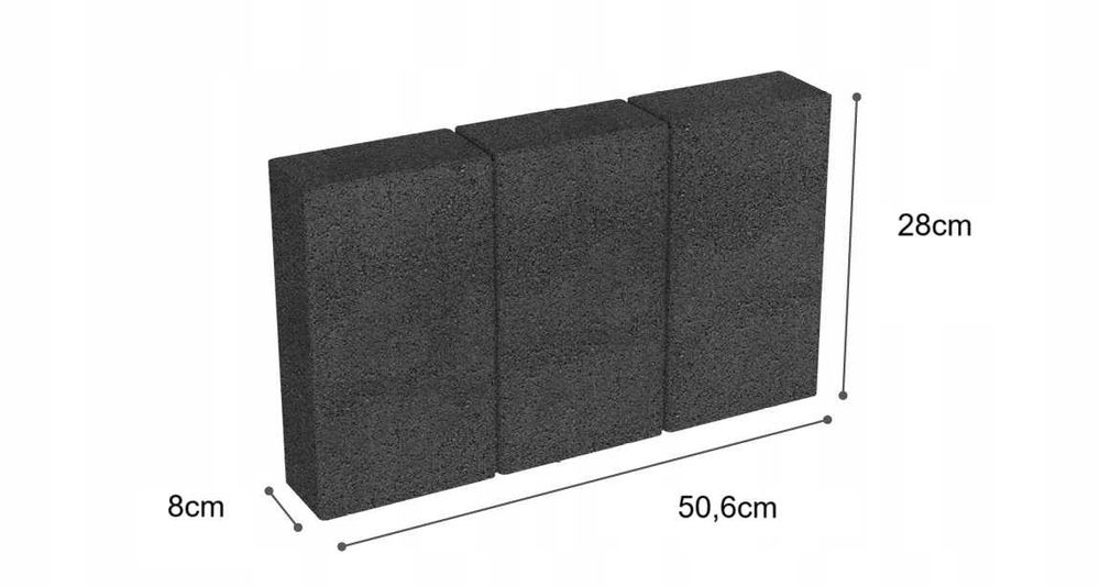 Obrzeże Palisadowe XL 8x28x50 krawężnik, palisada, stopień, murek grys