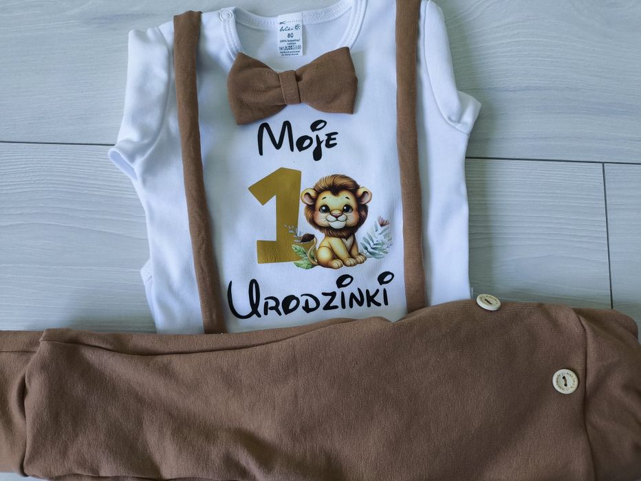 Komplet na pierwsze urodziny chłopieca roczek rok safari farma