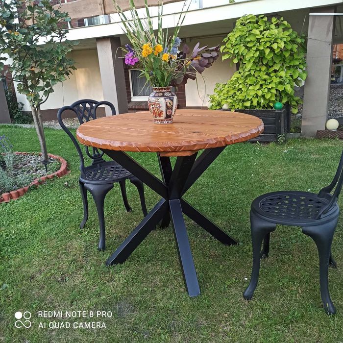 Stół ogrodowy okrągły loftowy