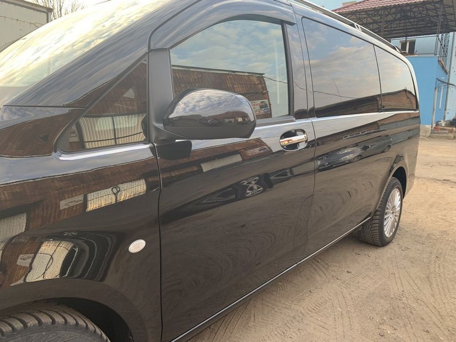 Mercedes Vito/V-class W447 2014- рр. Нижні молдинги скла по всій довжині (8 шт., нерж) OmsaLine, L3, 2 бічні дверки